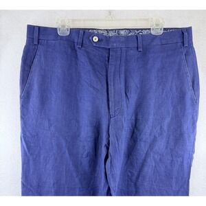Lauren Ralph Lauren Men's Blue 100% Linen Pants Size 36x34 Preppy Coastal